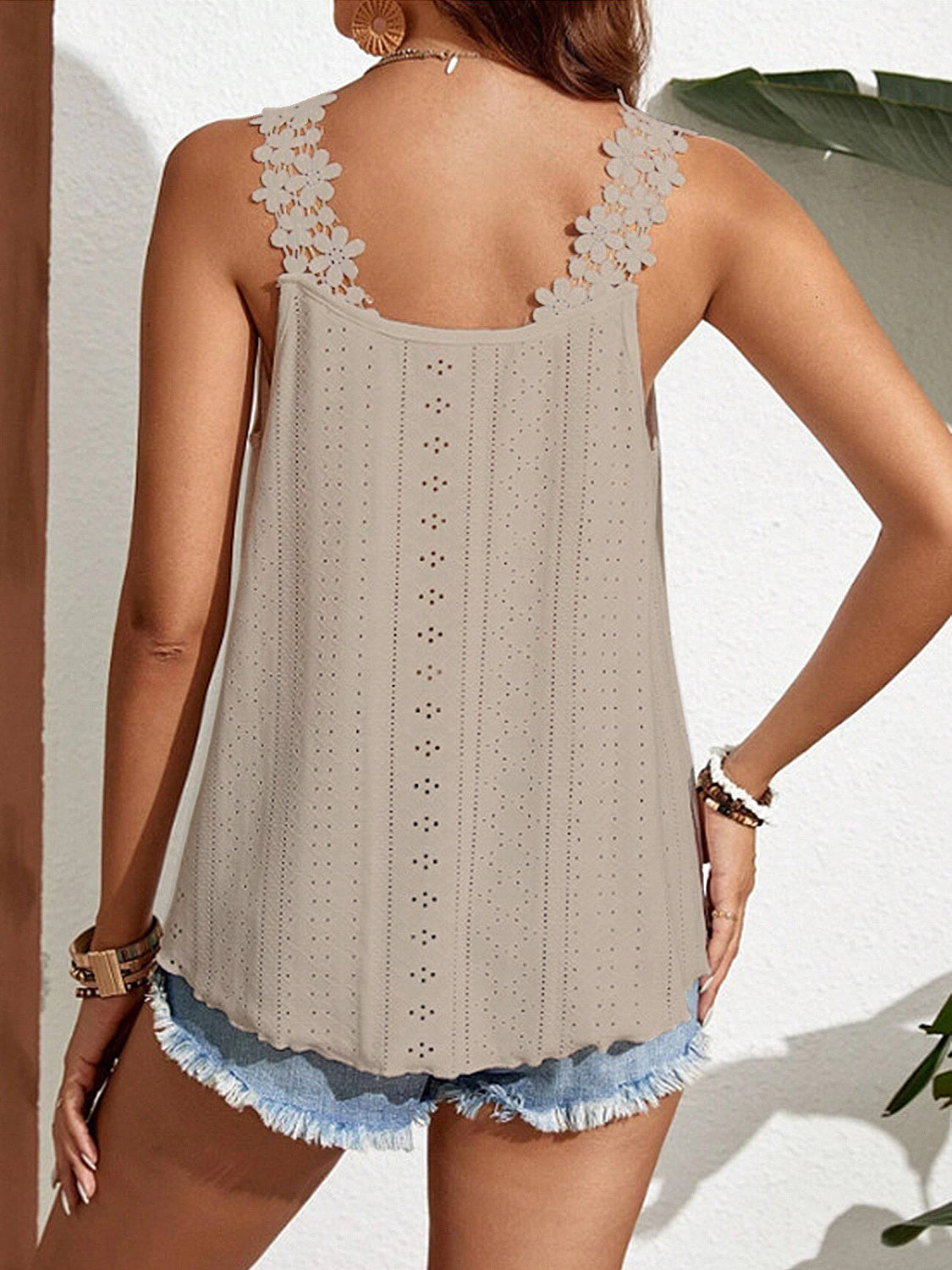 Lace Detail Scoop Neck Tank apparel & accessories