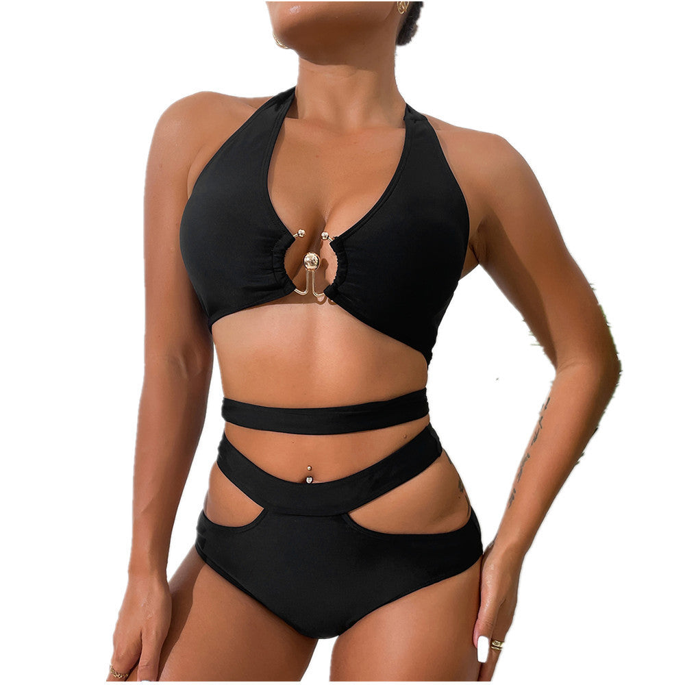 Women's Fashion Simple Solid Color Bikini Swimsuit apparel & accessories