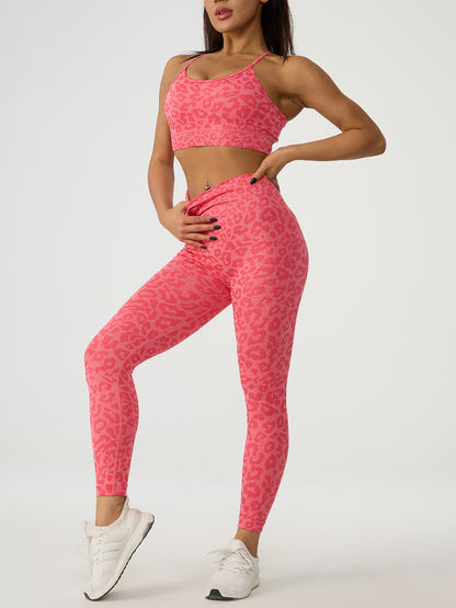 Leopard Crisscross Top and Leggings Active Set apparel & accessories