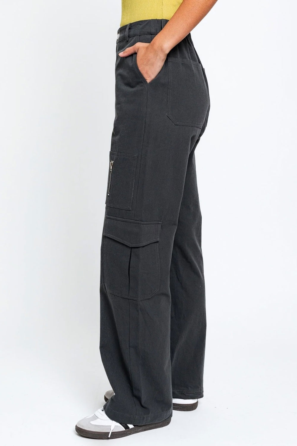 Tasha Apparel High Waisted Wide Leg Cargo Pants Bottom wear