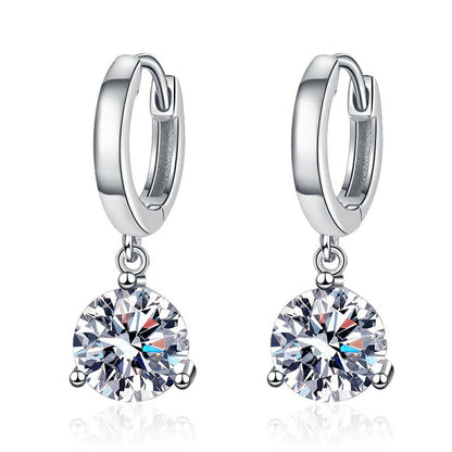 American S925 Sterling Silver Earrings Moissanite Jewelry