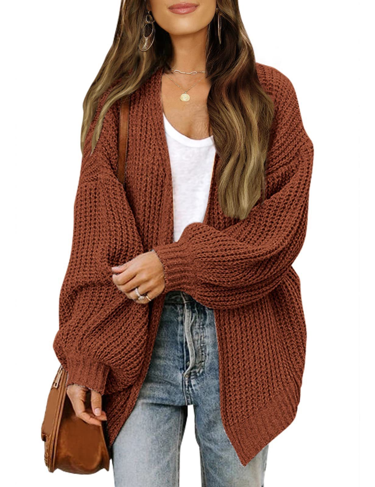 Autumn Fashion Lantern-sleeved Sweater With Pockets apparels & accessories