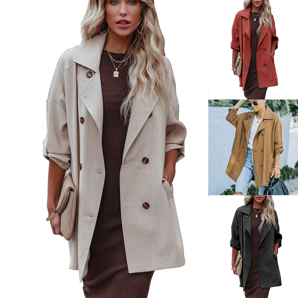 Medium Long Loose Casual Trench Coat apparels & accessories