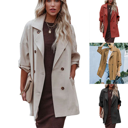 Medium Long Loose Casual Trench Coat apparels & accessories