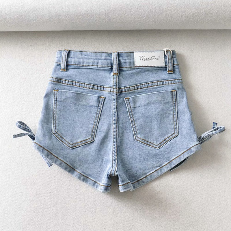 Personalized Bow Denim Shorts For Women shorts