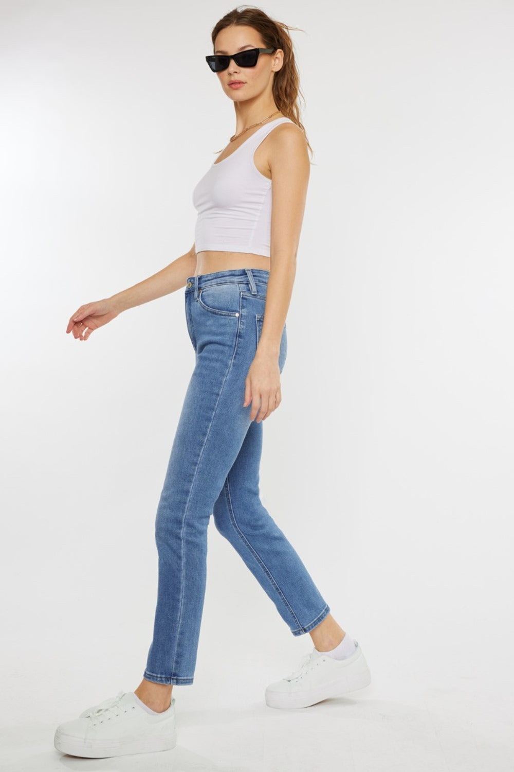 Kancan Full Size Cat's Whiskers High Waist Jeans apparel & accessories