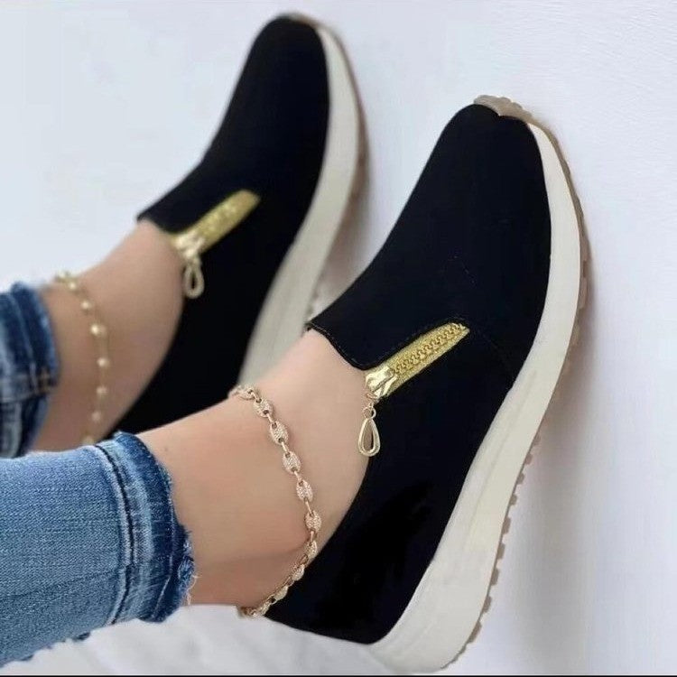 Women Flats Zip Shoes Light Sneakers Shoes & Bags