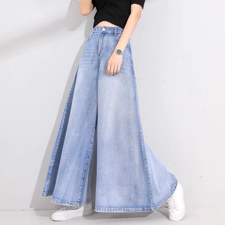 Drop Wide Leg Jeans Skirt Women apparel & accessories