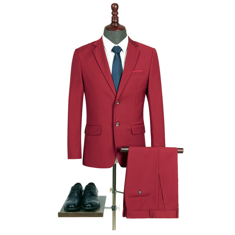 Men's Casual Business Suit Two-piece Suit Plus Size Work Ball Suit Men apparels & accessories