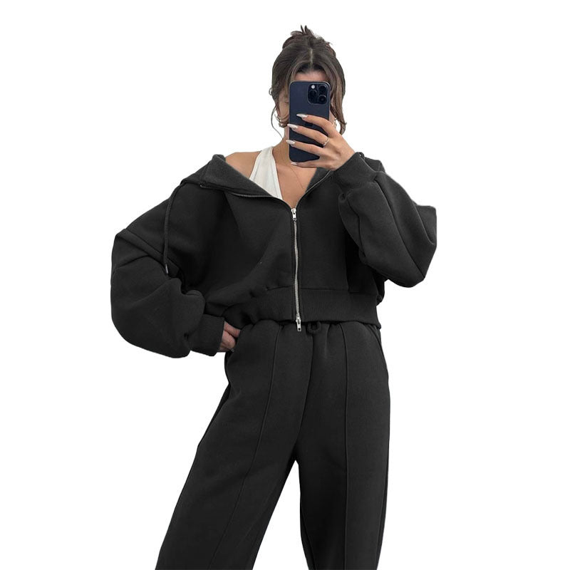 Hooded Cardigan Two-piece Sweatpants Suit apparels & accessories