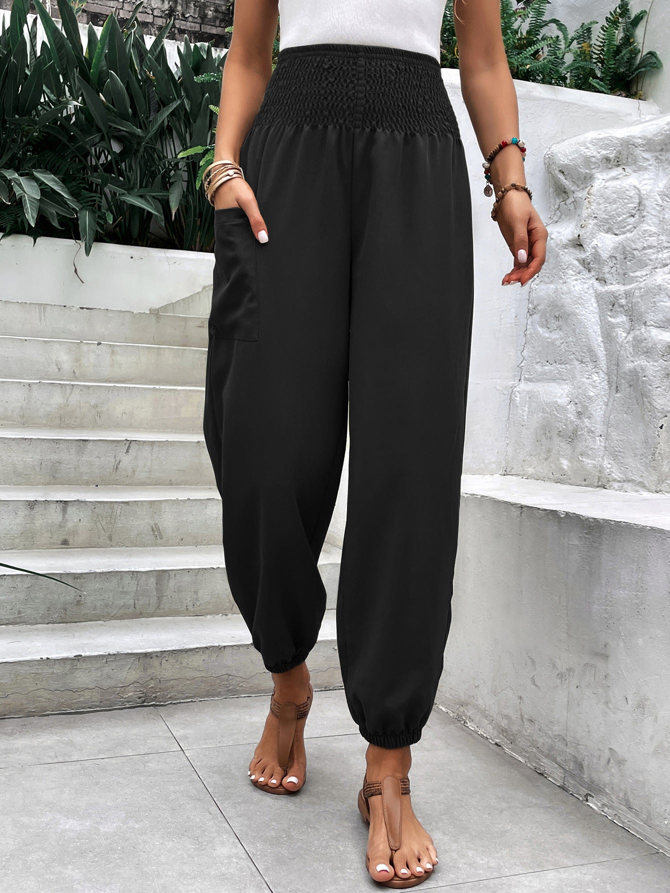 Elasticated High-waisted Wide-legged Niners apparels & accessories