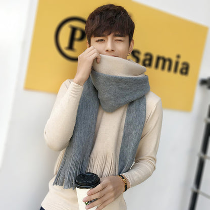 Men's Fashionable And Versatile Simple Woolen Scarf Men's Scarves