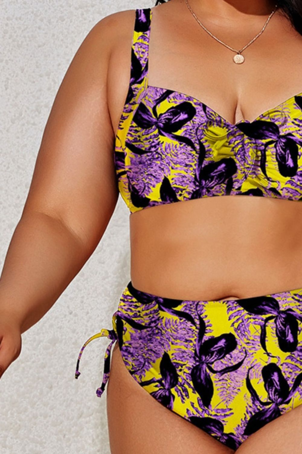 Plus Size Printed Wide Strap Two-Piece Swim Set apparel & accessories