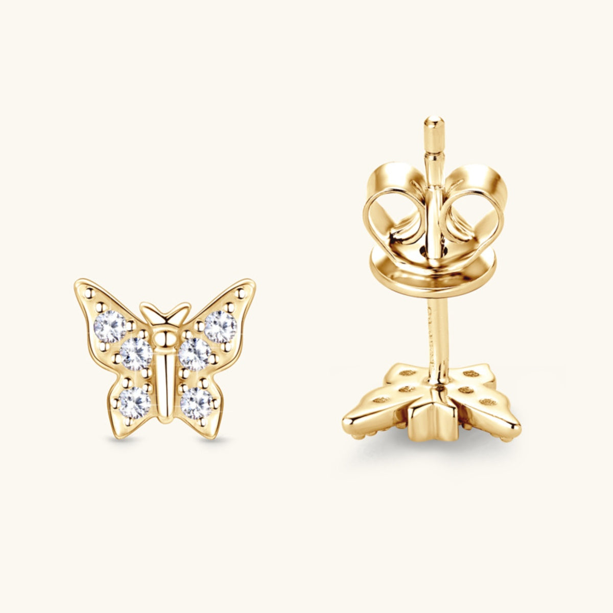 Moissanite 925 Sterling Silver Butterfly Stud Earrings apparel & accessories