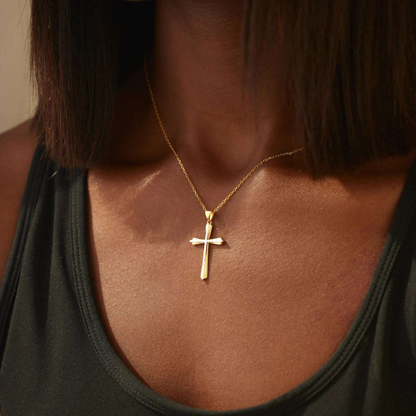 925 Sterling Silver Cross Pendant Necklace 