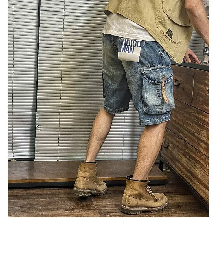 Men's Summer Thin Loose American Washed Denim Shorts apparel & accessories