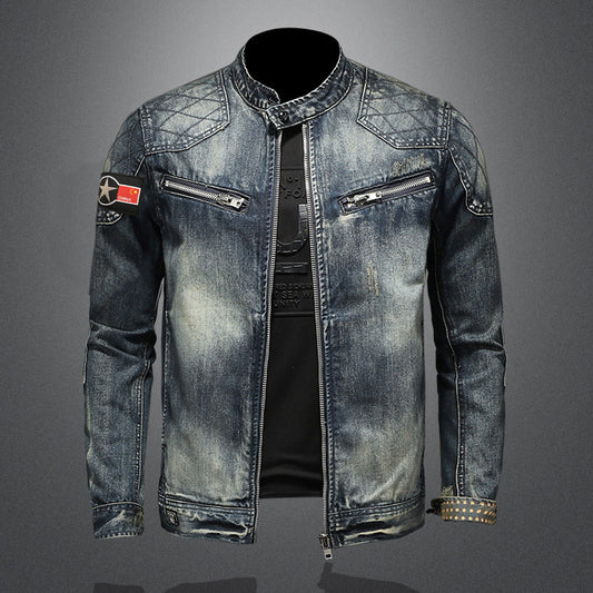 Retro Denim Jacket Men's Street Fashion Brand men's clothing