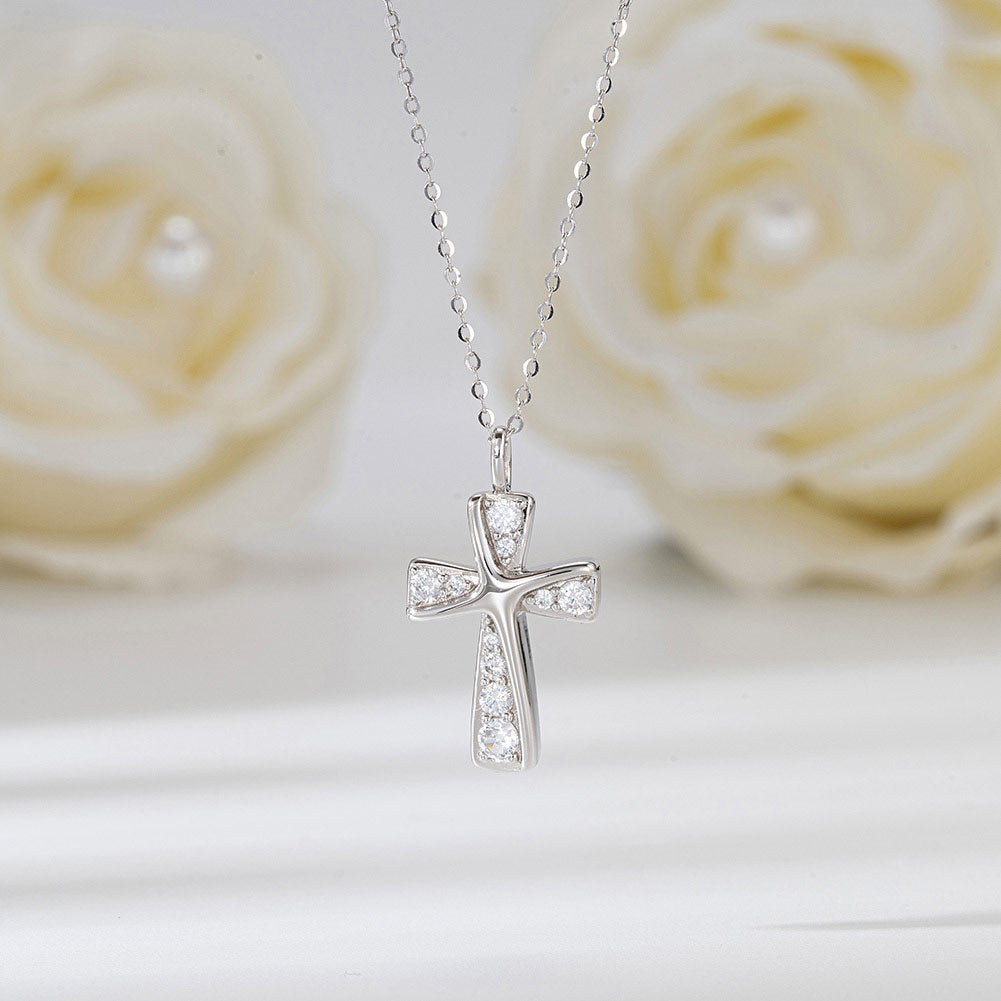 Cross Necklace High-grade Inlaid Full Diamond S925 Sterling Silver Jewelry