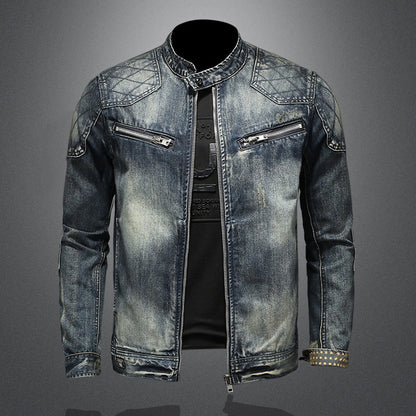 Spring And Autumn Retro Denim Jacket Men's Street Fashion Brand apparels & accessories