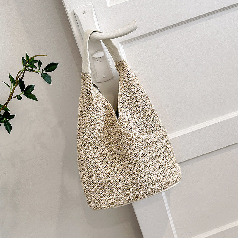 Large Capacity Commuter Summer Straw Woven Bag Women apparel & accessories