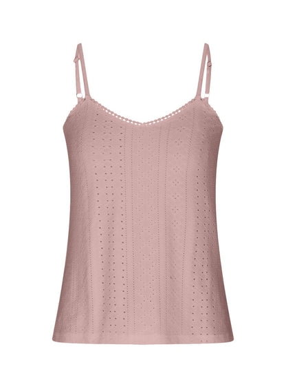 Eyelet Lace Detail V-Neck Cami Dresses & Tops