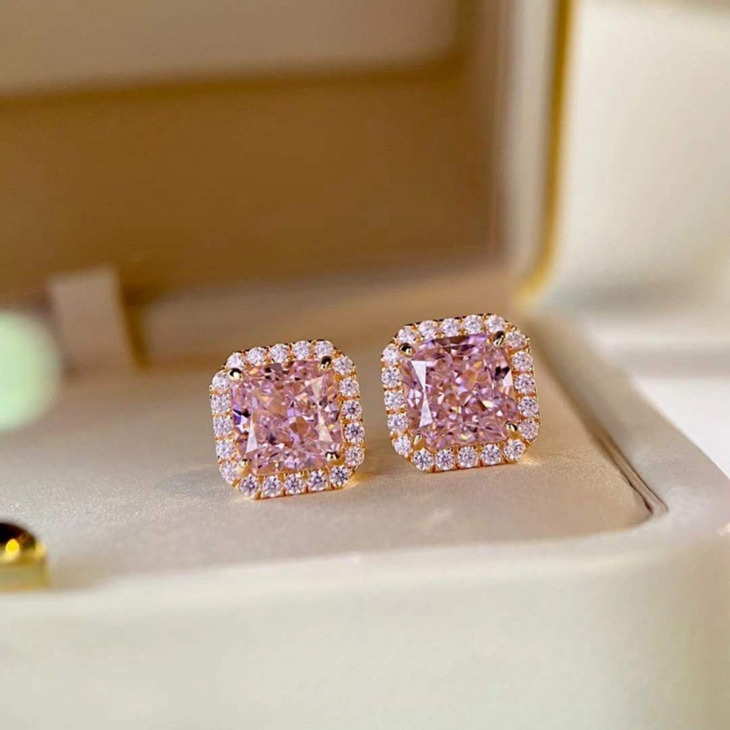 Artificial Gemstone Square Stud Earrings apparel & accessories