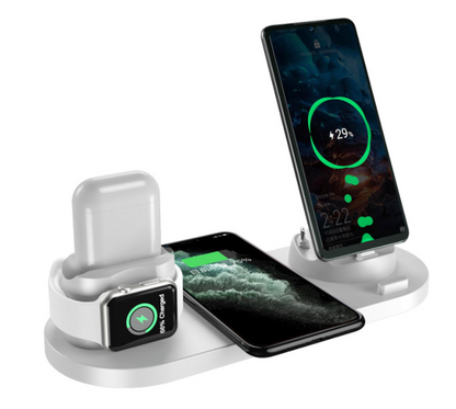 Wireless Charger For IPhone Watch 6 In 1 Fast Charging Dock Station HOME