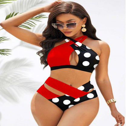 Women's High Waist Nylon Solid Color Swimsuit Bikini apparel & accessories