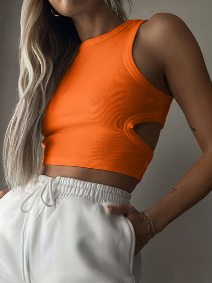 Cutout Round Neck Tank apparel & accessories