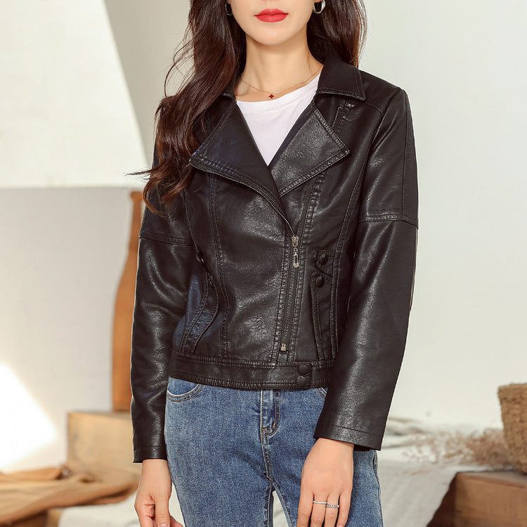 Fashion Trendy Short Leather Jacket Women apparels & accessories