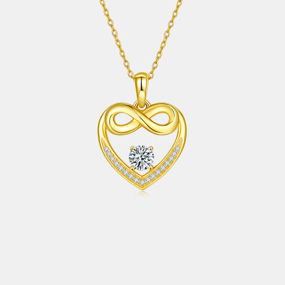 Moissanite 925 Sterling Silver Heart Necklace apparel & accessories