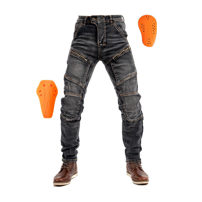 Men's And Women's High-elastic Motorcycle Jeans men's clothing