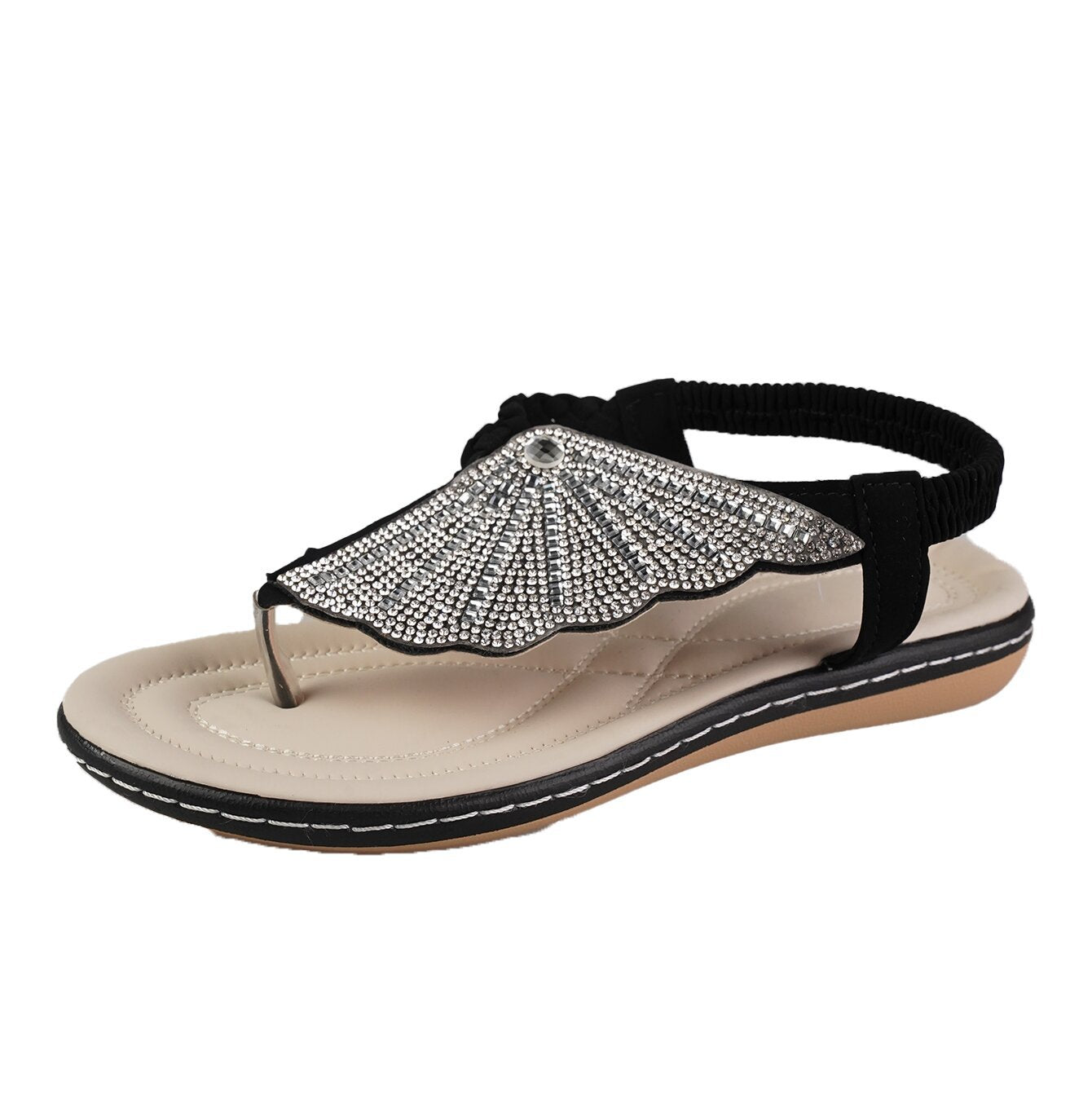 Rhinestone Shell Flip-Flops Sandals Shoes & Bags