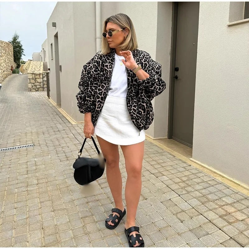 Leopard Print Printed Jacket Coat apparels & accessories