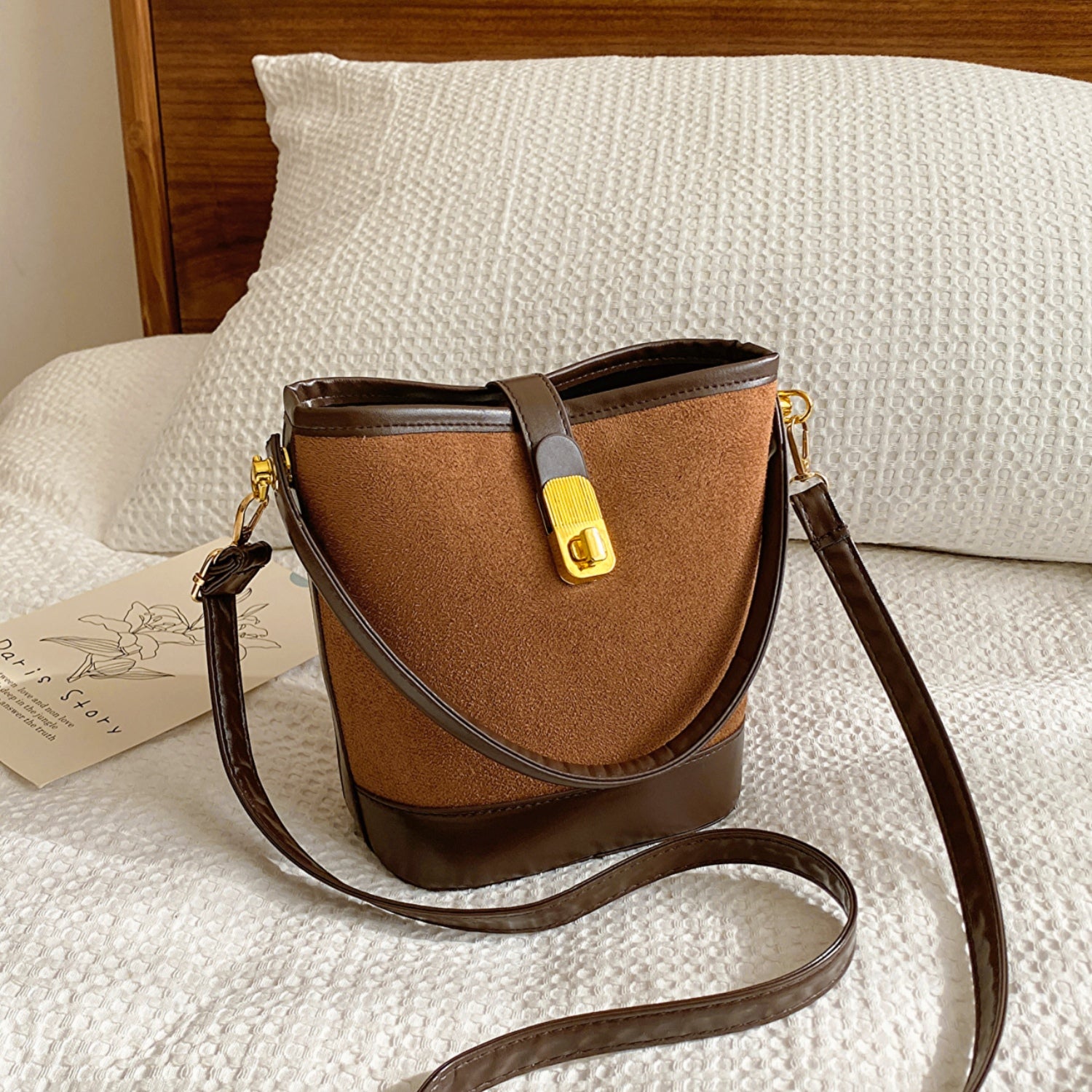 PU Leather Bucket Crossbody Bag apparel & accessories