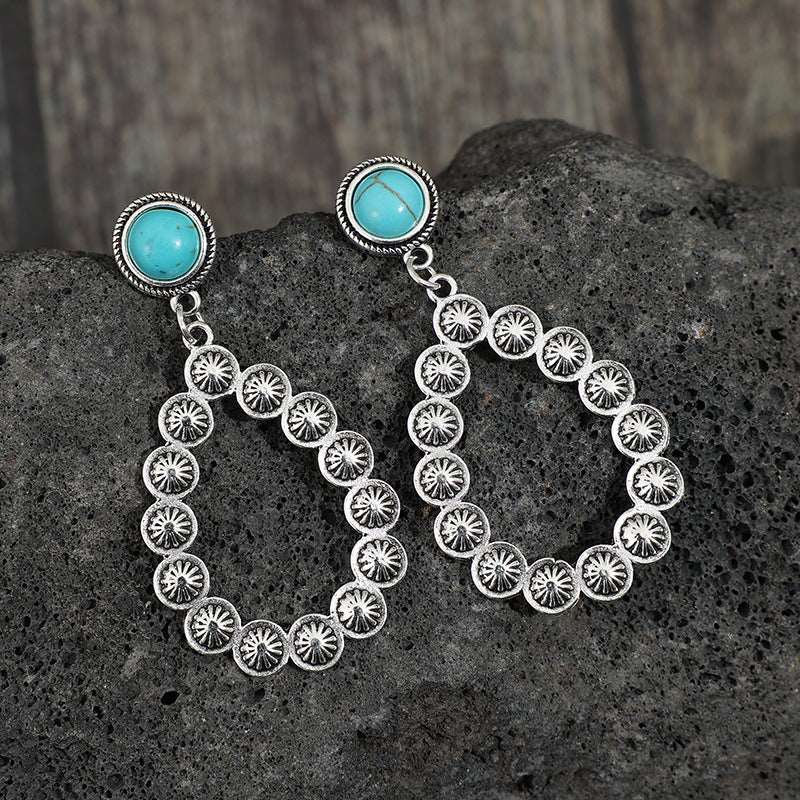 Artificial Turquoise Teardrop Earrings apparel & accessories