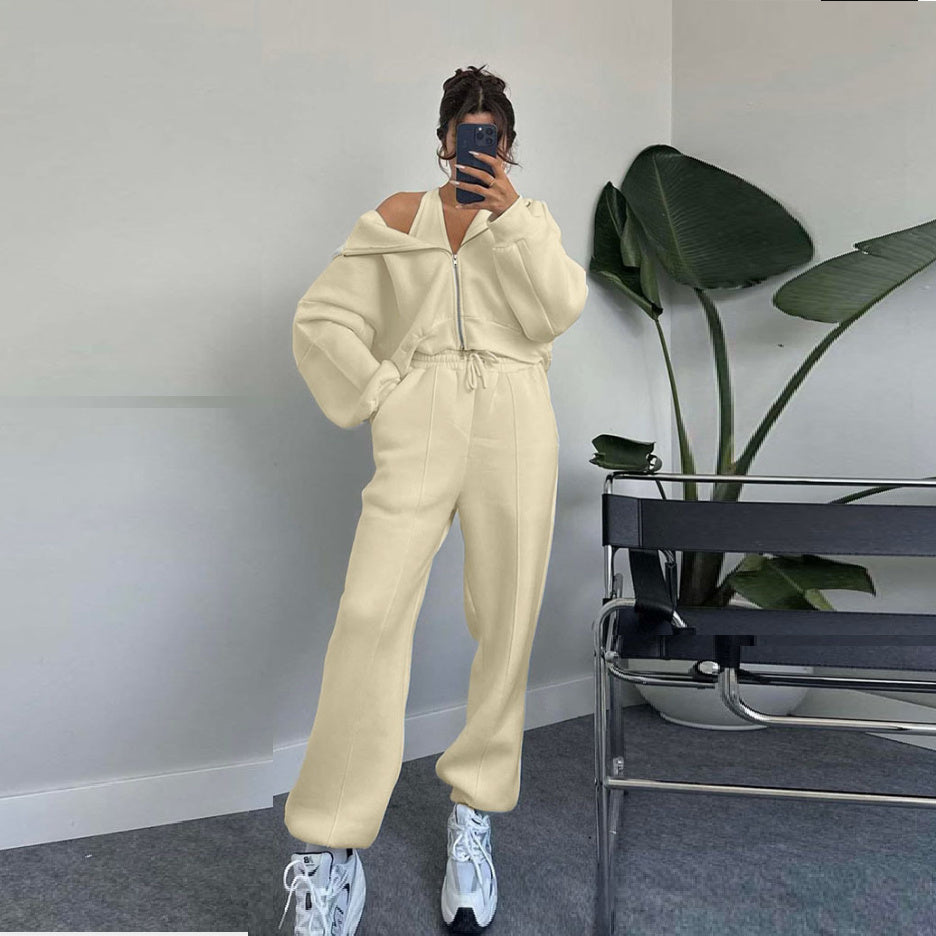 Hooded Cardigan Two-piece Sweatpants Suit apparels & accessories