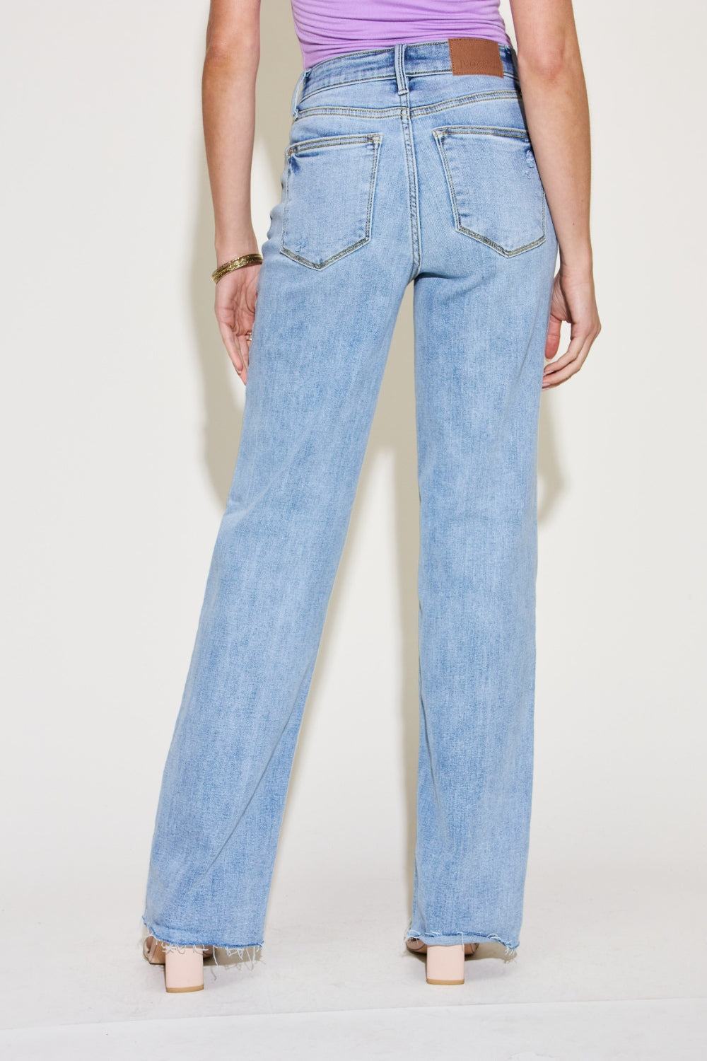 Judy Blue Full Size V Front Waistband Straight Jeans apparel & accessories