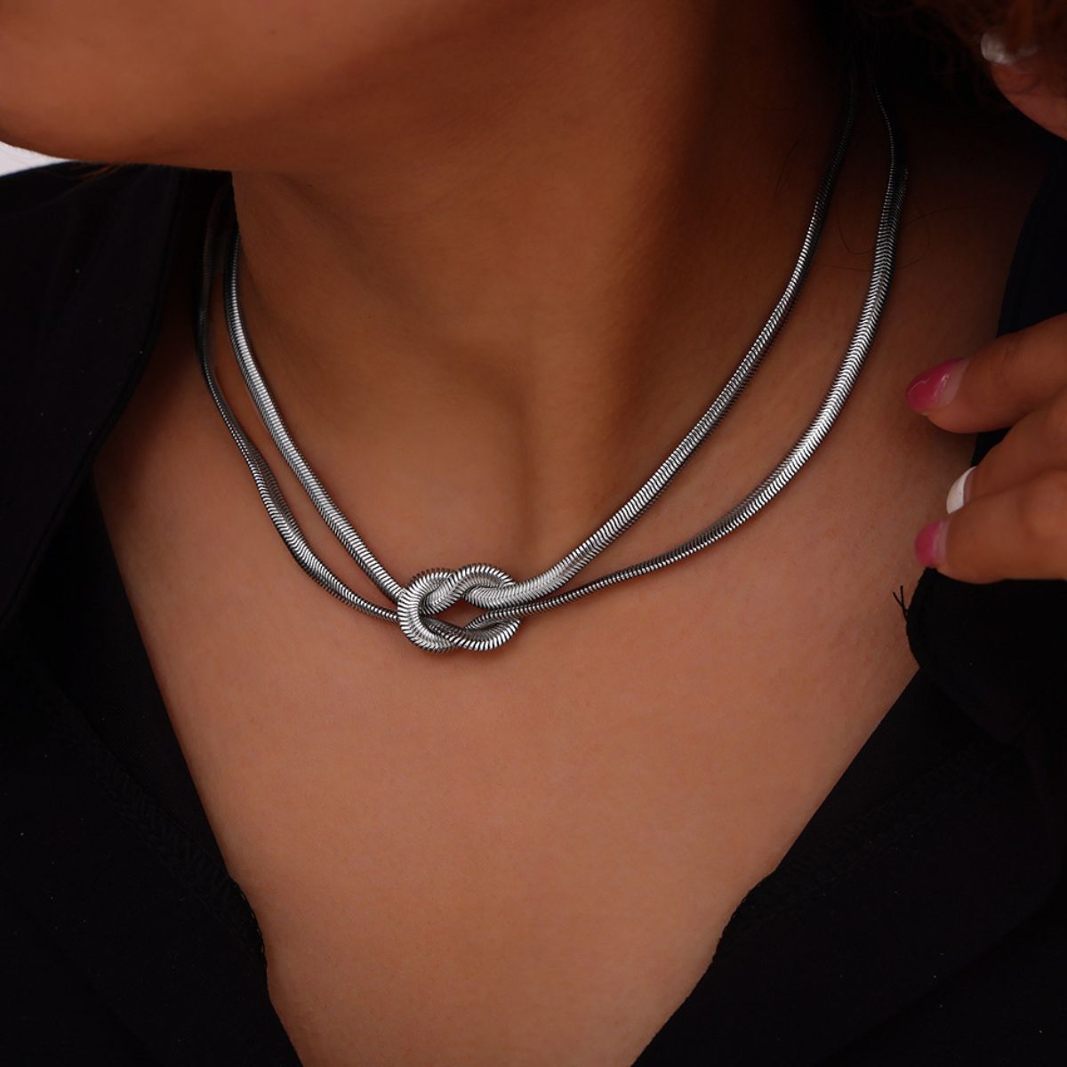 Titanium Steel Knot Necklace apparel & accessories