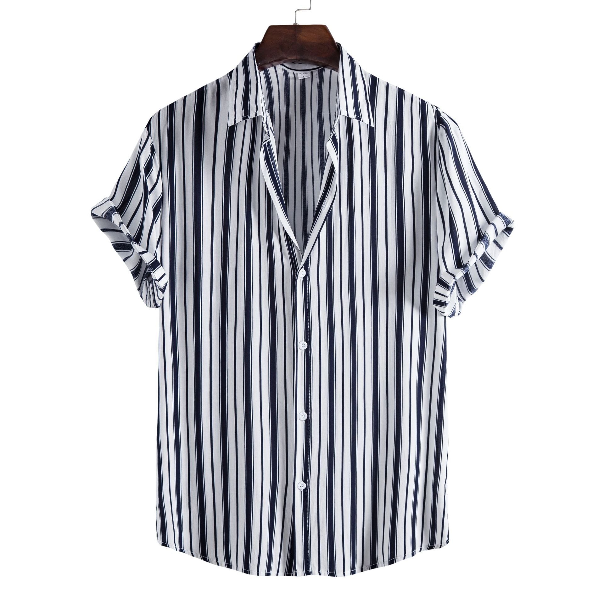 Printed Casual Men's Short-sleeved Shirt Lapel apparel & accessories