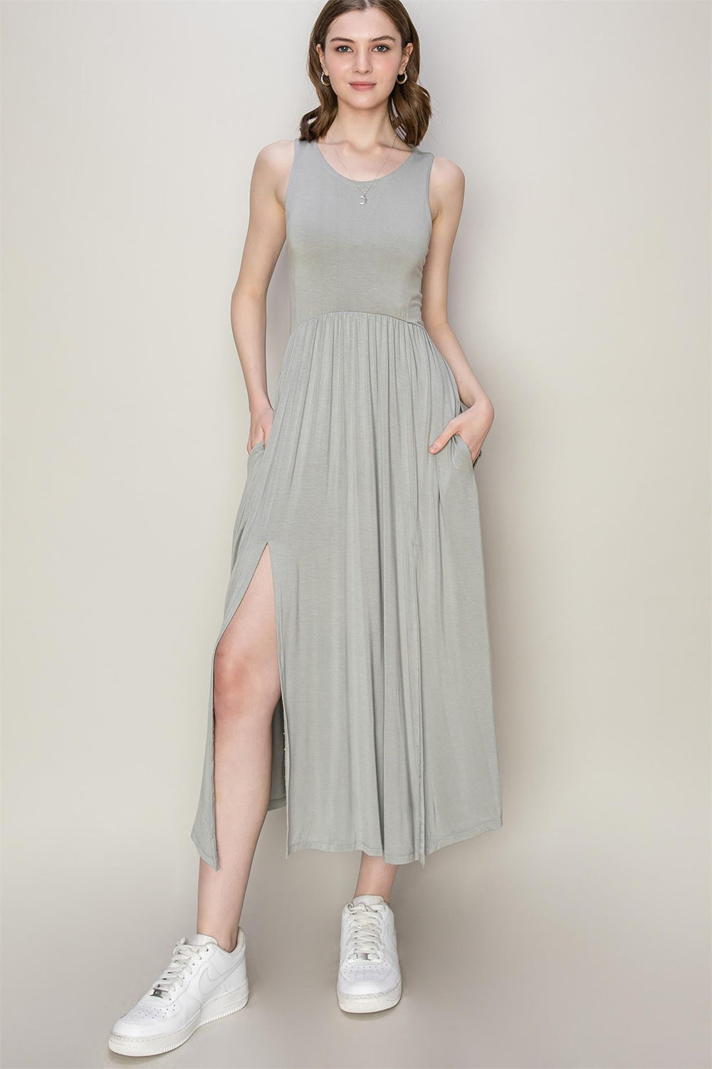 HYFVE Sleeveless Slit Midi Dress Dresses & Tops