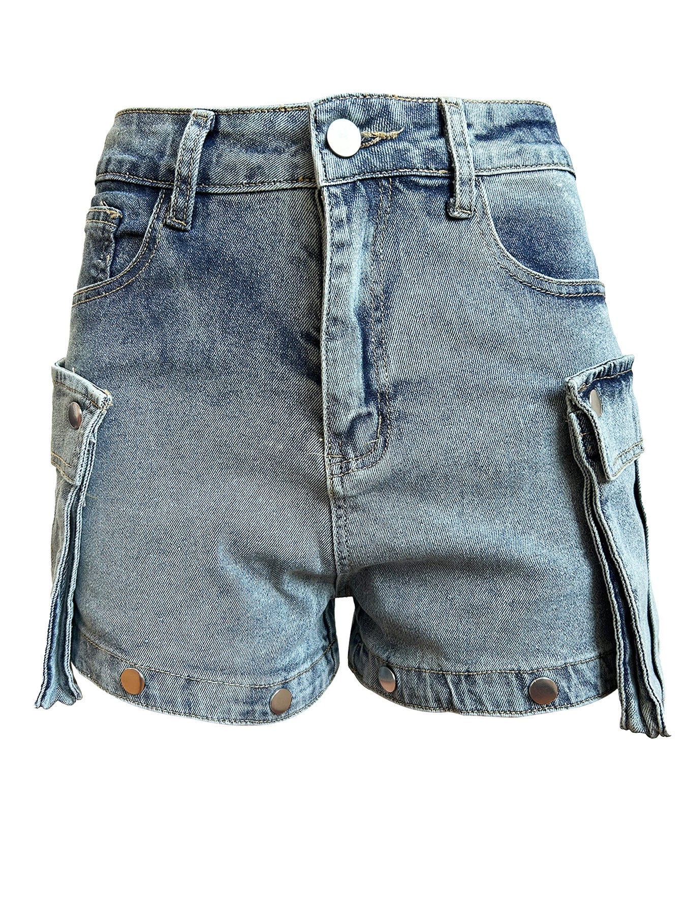 Women's Detachable Hanging Bag And Pants Stretch Denim Wear Shorts Trousers apparel & accessories