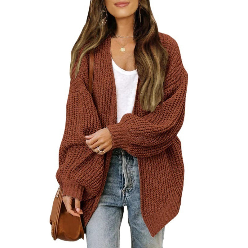 Loose RetroMid-length Knitted  Sweater apparels & accessories