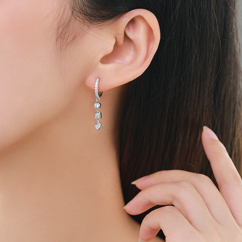 Fashion Geometry Pattern Zircon Earrings 4