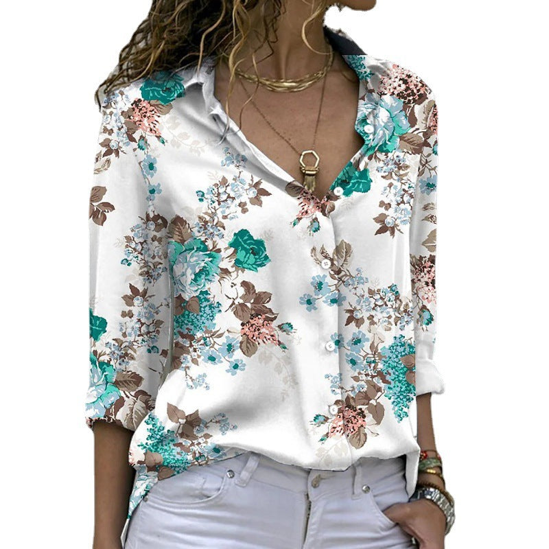 Fashion Print Women's Long Sleeve Loose Shirt apparel & accessories