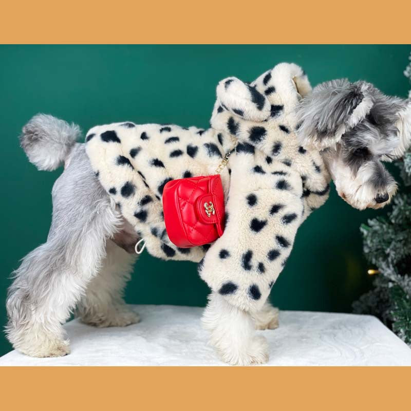Dog Autumn And Winter Warm Spotted Plush Coat pet cloths