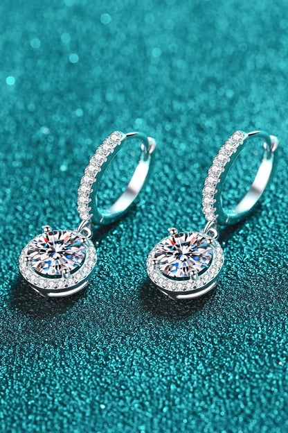 Moissanite Round-Shaped Drop Earrings apparel & accessories