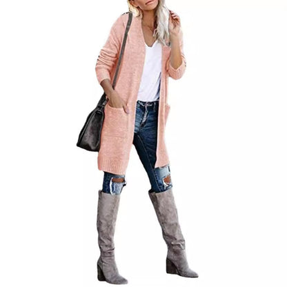 Women's Knitted Pocket Long Sleeve Baggy Coat apparels & accessories