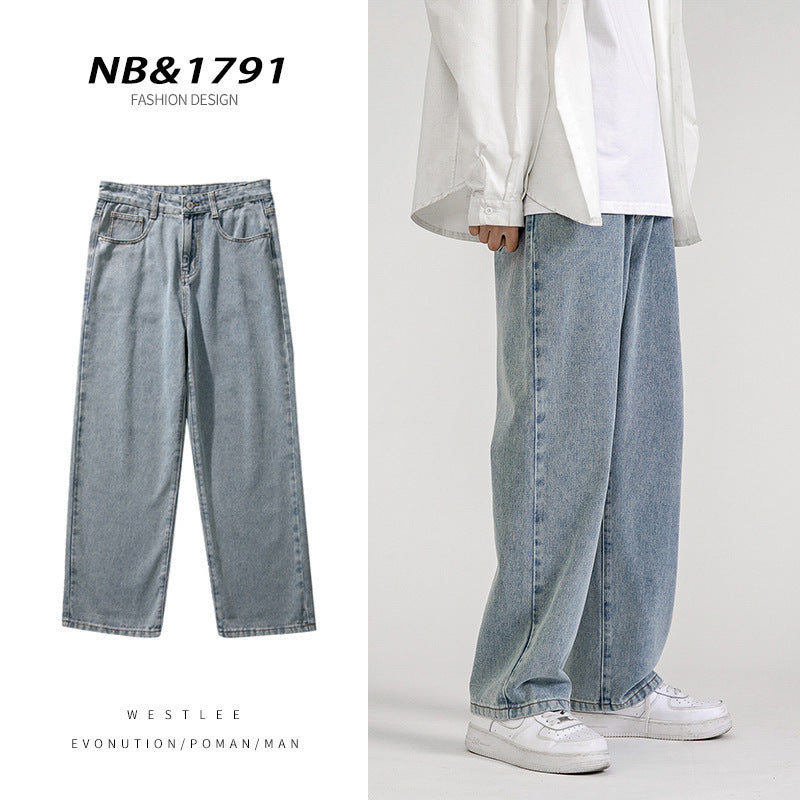 Wide Leg Jeans Men's Straight Loose Dad Jeans men's clothing