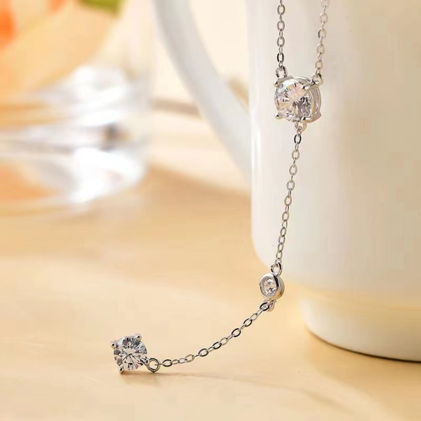 1.5 Carat Moissanite Sterling Silver Necklace Jewelry